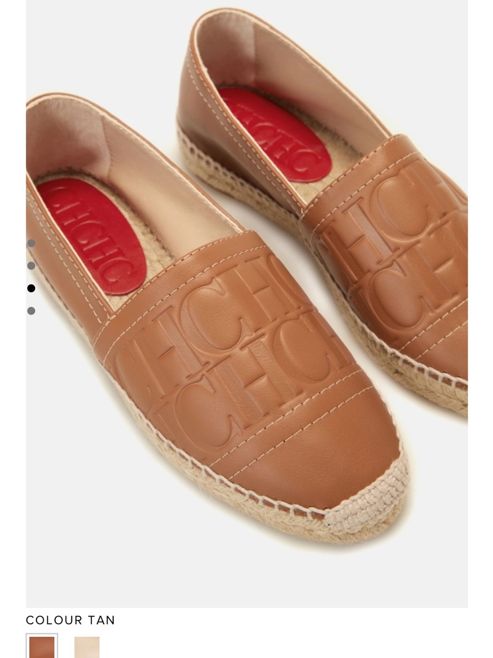 Carolina Herrera Tan Leather Espadrille Slip-Ons